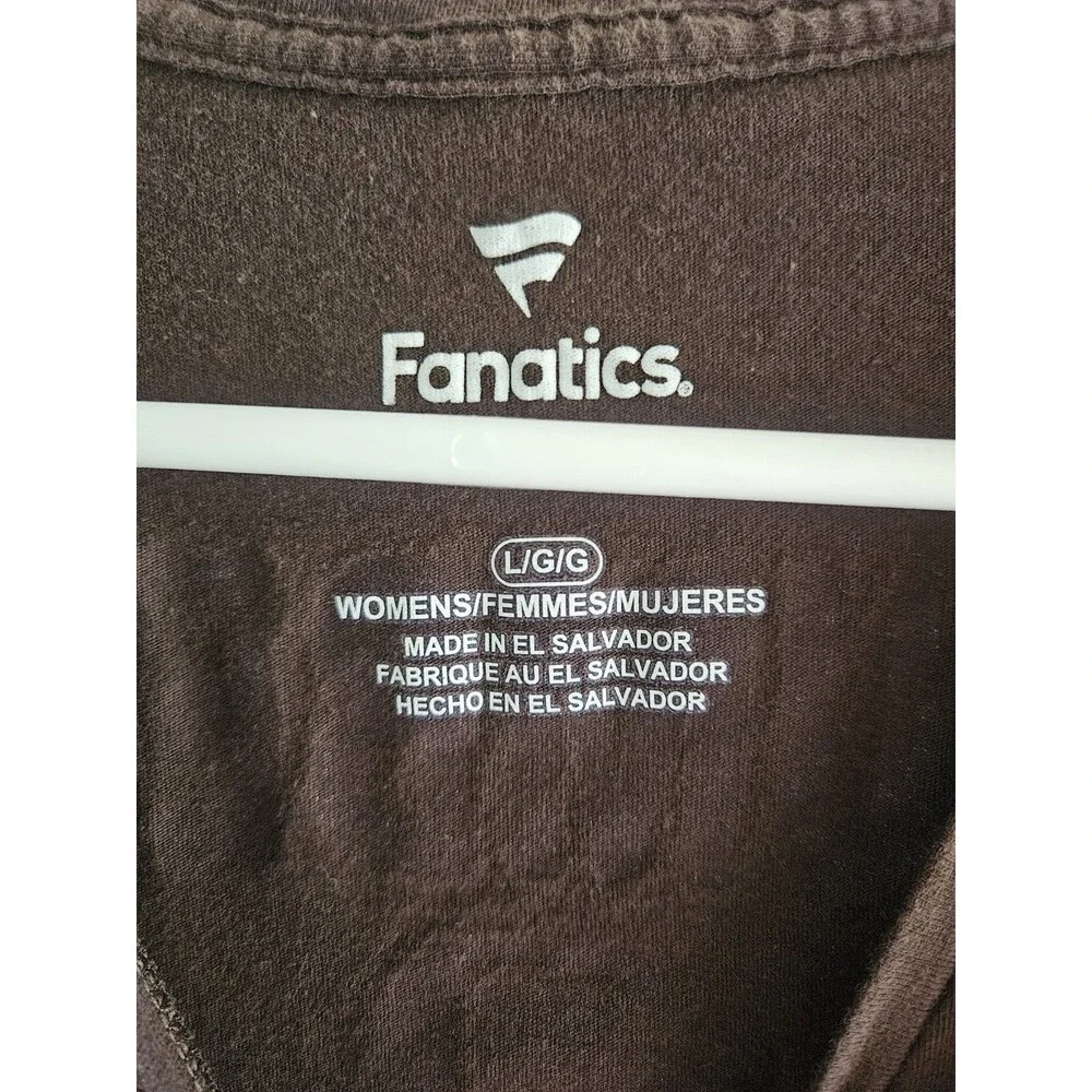 Pre Own Cleveland Browns V-Neck Shirt Womens Adult Lrg Fanatics NFL Number 1 Mom